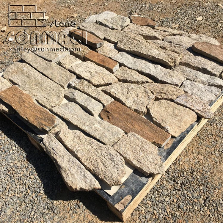 Seseam Yellow Loose Stone Veneer Panels And Corner