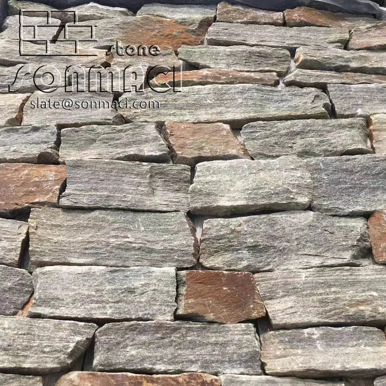Green Quartz Exterior Stacked Stone Cladding