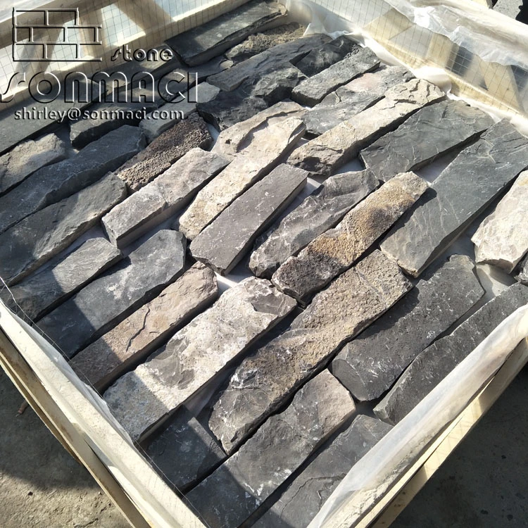 Decorative Black Stone Wall Cladding Tiles