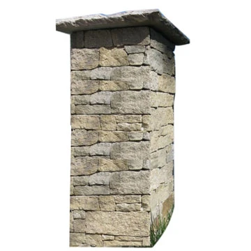 Decorative Yellow Slate Stacked Stone Pillar